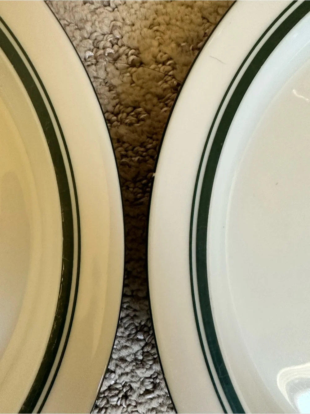 Lot of 6 Dansk Bistro Christianshavn Green Rimmed Salad Plates, 3 chipped as is